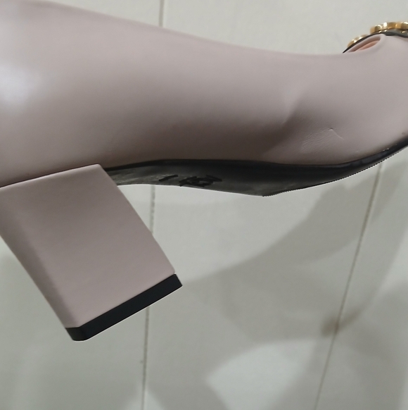 $385 AGL Leather Mila Cap Toe Pump Block Heel Shoes Sz 35.5/ 5.5US Made In Italy - Picture 11 of 13